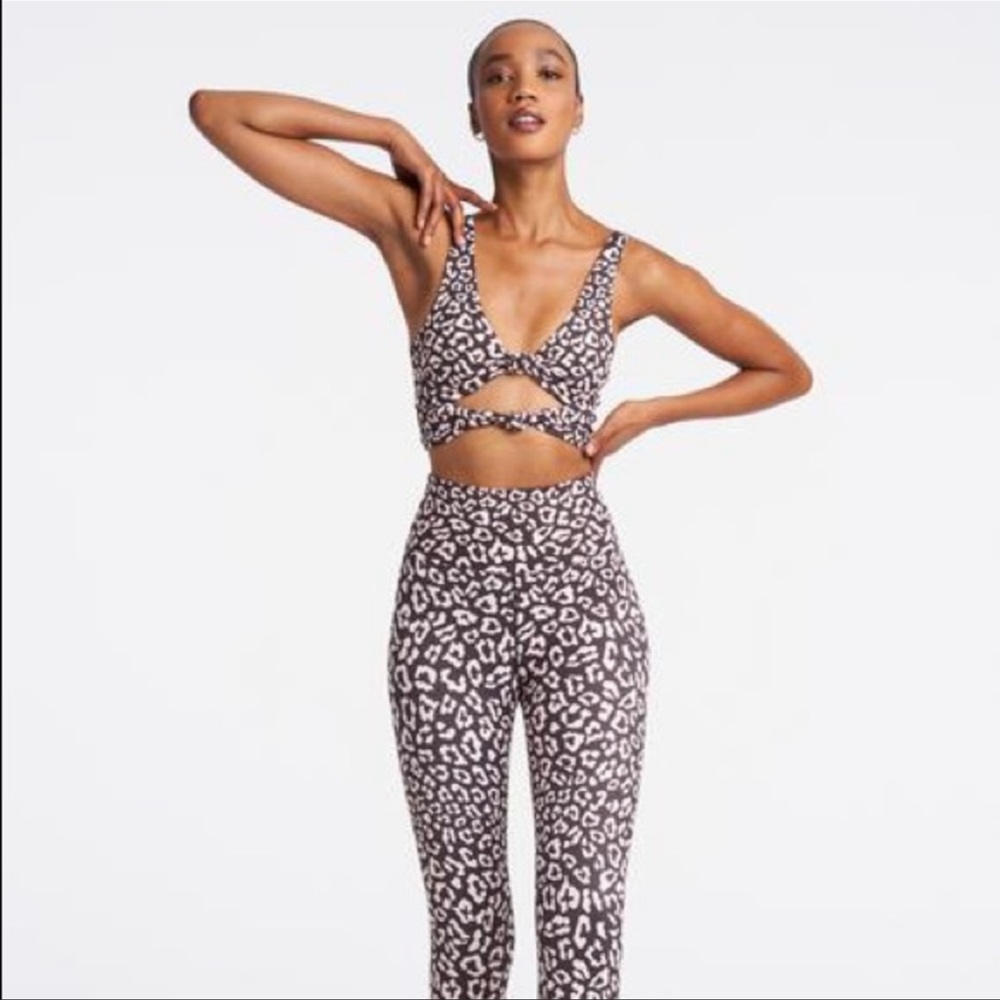 Beach Riot Blanck and Pink Animal Print Leggings